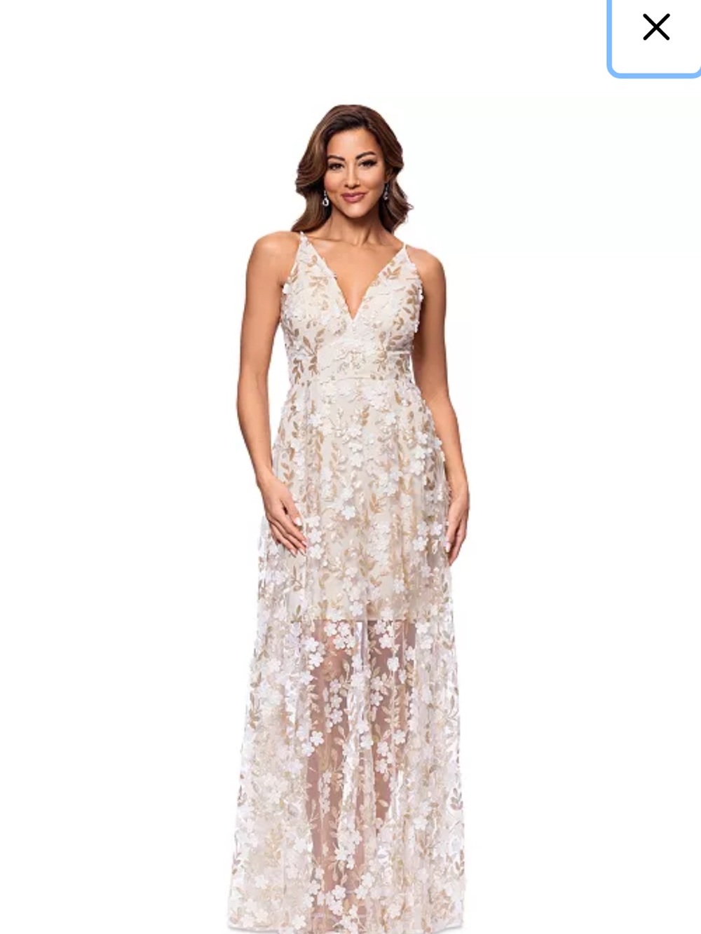 XSCAPE Women's Sequin Embellished V-Neck Sleeveless Gown